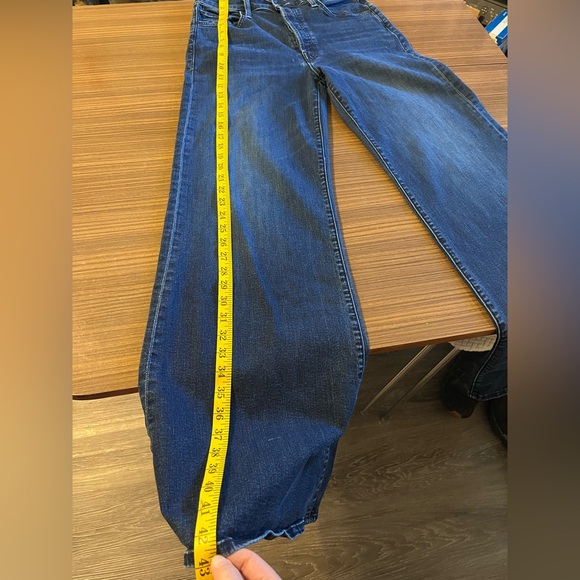 MOTHER Dark Blue Wide Leg Flare Jeans - Picture 7 of 13